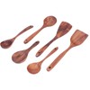 Kitchen Utensils Set Wooden Spatulas Spoons Comfortable Grip Minimaliset Kitchen