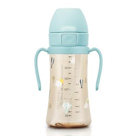 GROSMIMI Flip Top Spill Proof Sippy Cup, PPSU, BPA Free, 10 oz, Stage 2 Straw for Toddlers (Dinosaur)