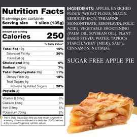 Andy Anand Sugar Free Apple Pie - Enjoy the Amazing Taste of a Classic without the Sugar - No Preservatives, Ideal Gift for Women, Men and Kids Perfect for Guilt Free Celebrations (2.9 lb)