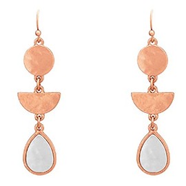 Rosemarie Collections Women's Drop Earrings Geometric Shapes with Two Tone Metal (Rose Gold)