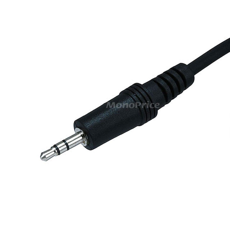Monoprice 6ft 3.5mm Stereo Plug/Jack M/F Cable - Black