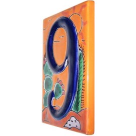 TalaMex Mexican Talavera Desert Tile Address House Number Nine