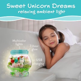 Memory Building CO Light-Up Unicorn Terrarium Kit for Kids - Christmas & Birthday Gift for Girl or Boy - Best Unicorn Toys & Kits, Arts & Crafts Gifts for Girls & Boys Age 4 5 6 7 8 9 10-12 Year Old