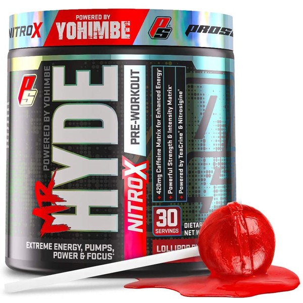 ProSupps® Mr. Hyde® NitroX Pre-Workout Powder Energy Drink - Intense Sustained Energy, Pumps & Focus with Beta Alanine, Creatine & Nitrosigine, (30 Servings, Lollipop Punch)