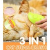 Steamy 3-in-1 Self-Cleaning Cat Grooming Brush - Massage, Removes Knots