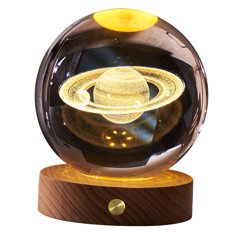 3D Crystal Ball Night Light Rechargeable Battery Soft Light Multifunction