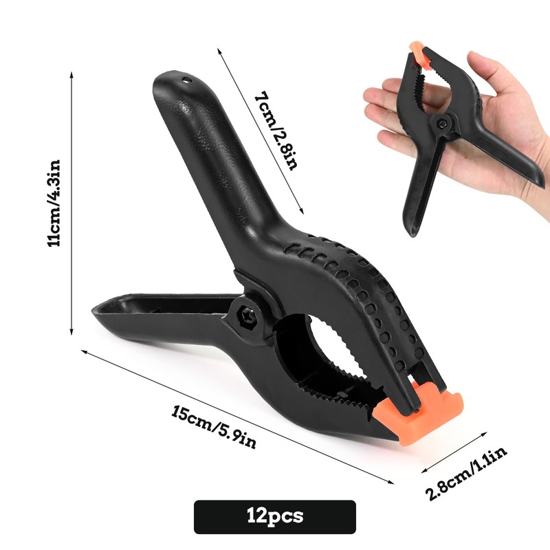 12 Pcs Spring Clamps Heavy Duty ClampsQuick Grip, 6 Inch