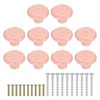 sourcing map 10Pcs Ceramic Knobs, 34mm/1.34" Flower Pattern Mushroom Knob