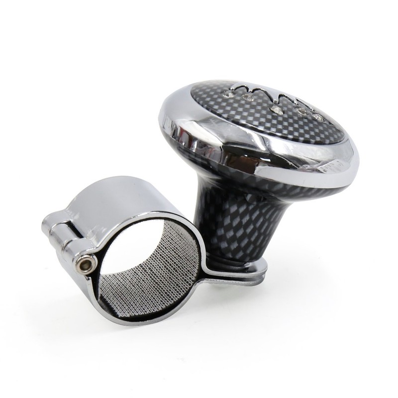 sourcingmap Carbon Fiber Crown Pattern Design Steering Wheel Knob for