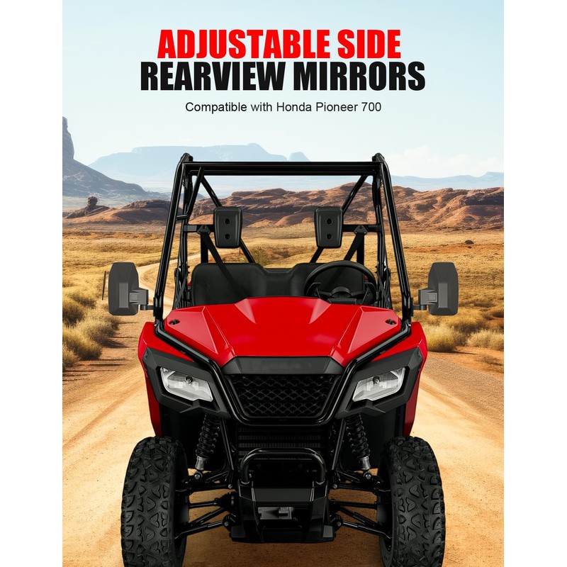 XATVXUTV Adjustable UTV Side Mirrors Compatible with Honda Pioneer 520