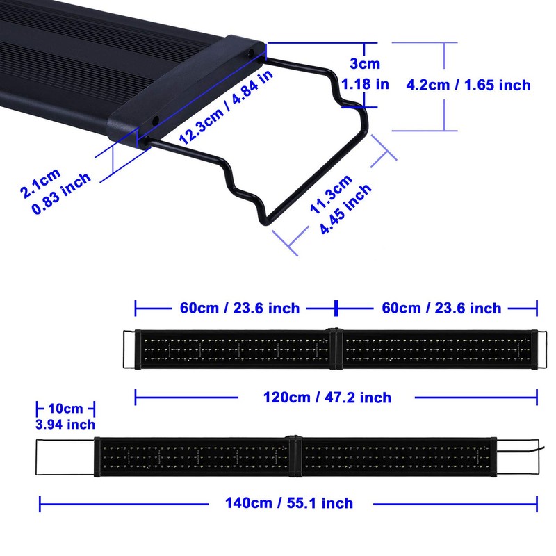 KZKR Upgraded Aquarium Light 11 to 78 inch Full Spectrum