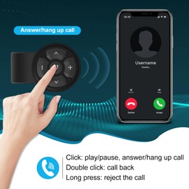 VOBOR Bluetooth Media Button,Wireless Bluetooth Remote Control,IP67 Waterproof Strap Type Phone Controller for Motorbike Bike Car Steering Wheel