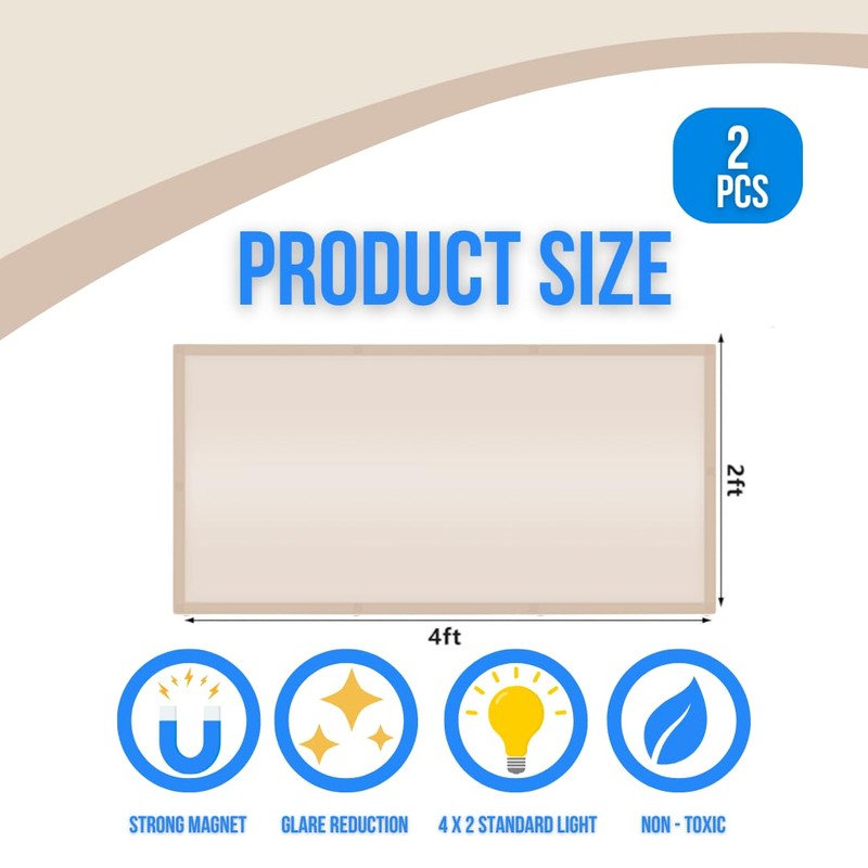 ShadeMAGIC Fluorescent Light Filter Covers - Mocha - Diffuser Pack;