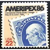 4 Mint AMERIPEX 86 STAMPS Benjamin Ben Franklin Stamp, 1st