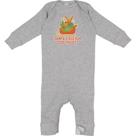 inktastic Santa's Sleigh Co-Pilot Christmas Reindeer Baby Romper Coveralls 18 Months Heather 46c87