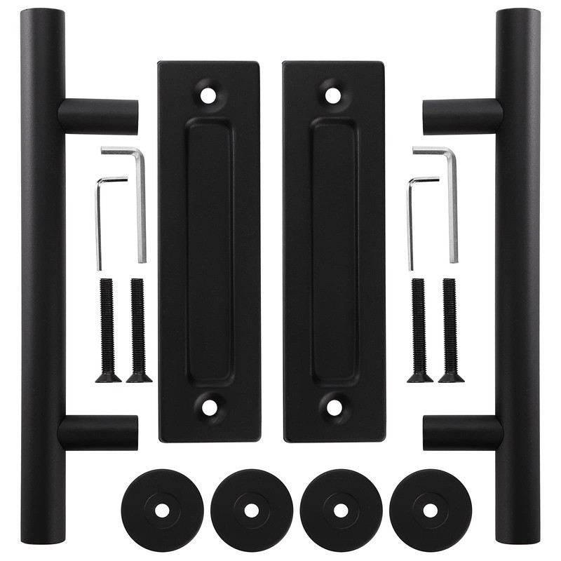 Peohud 2 Pack Sliding Barn Door Handle, Carbon Steel Pull