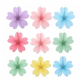Paper Fans, Paper Flowers, Decorations, Set of 9, Fan Flowers, Cherry Blossoms, Spring, Decorations, Birthdays, Weddings, Celebrations, Festivals, Respect for the Elderly Party, Garland, Decoration