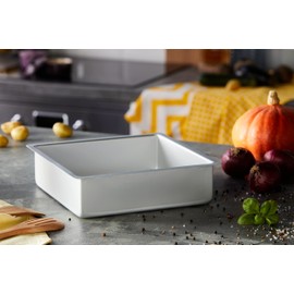 PME Quadratische Backform aus eloxiertem Aluminium, 254 x 254 x 76 mm, 25 x 25 x 7.5 cm, Silver