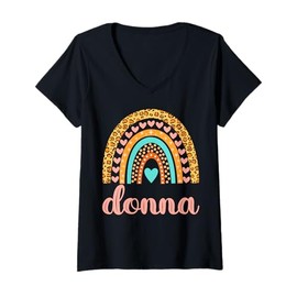 Womens Donna T-Shirt Donna Name Birthday Shirt Gift V-Neck T-Shirt