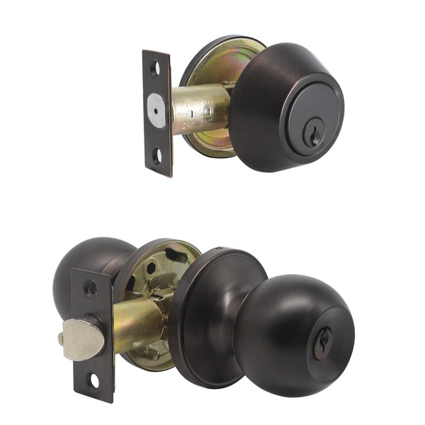 Gobrico Entry Door Locksets and Single Cylinder Deadbolt Lock Combo
