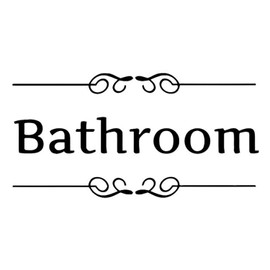 Kaariss Vinyl Wall Decal DIY Removable Washroom Bathroom Wall Art Sticker WC Sign Door Accessories Removable Cute Door Stickers for Laundry Room /Bathroom (Bathroom)