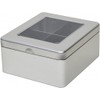 Buzz Plain Silver Tea Caddy/Kitchen Storage Tin/Container - Partitioned Tin