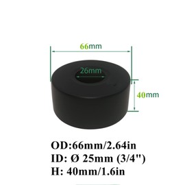 2 Pieces Diameter 25 mm (3/4 Inch) Cover Rosette Black, Rosette Black, Pipe Cover, Rosette Tap, Cover Rosette Stainless Steel, Rosettes for Shower Taps, Taps, Radiators (Black, 66 x 40)