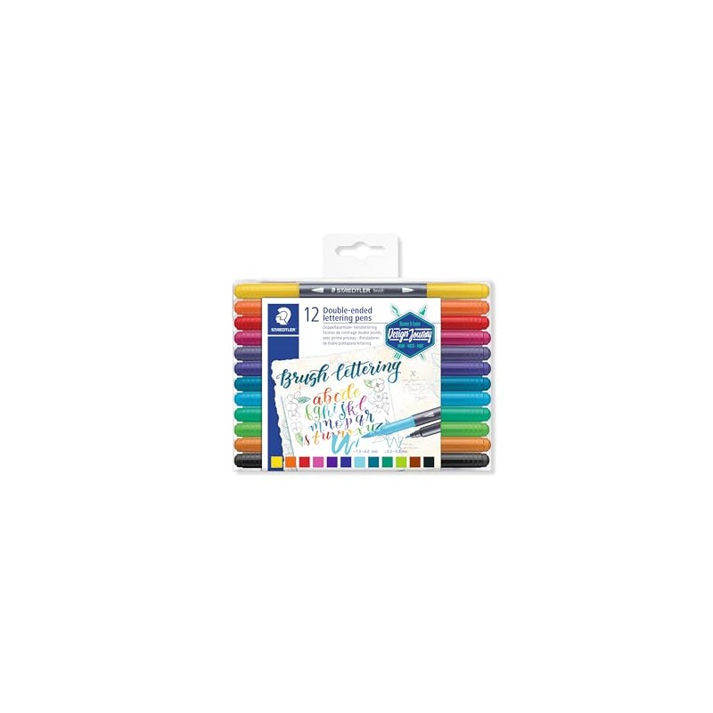 STAEDTLER 3004 TB12 Design Journey Double-Ended Brush Lettering Pens -