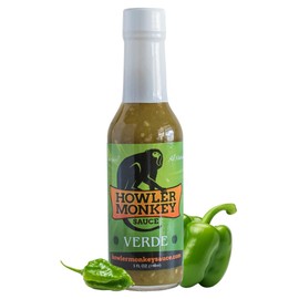 Howler Monkey Sauce Verde - Aji Chombo-Inspired Hot Sauce - Gluten-Free, No Carbs, Low Sodium - Panamanian-Style - 5 oz (1-Pack)