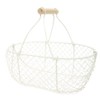 Basket Wire Hamper Trinket Oval Storage, White, about 31 X