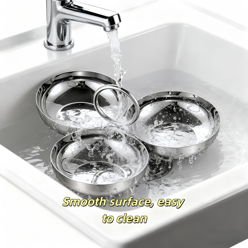 Cluster Serving Bowls 3 in 1 Silver Stainless Steel Snack