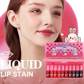 Eakroo 10 Colors Lip Tint Stain Set, Korean Lip Gloss Watery Lip Stain Moisturizing Min