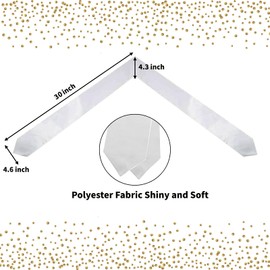 Tcevily 12 Pieces Graduation Stole Sash Unisex Adult Honor Stole Plain Graduation Honor Satin Stole for Men Women (12, White, 60 Inch)