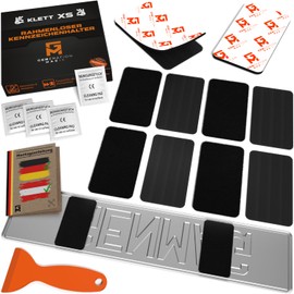 GENMAG® Velcro Number Plate Holder Frameless [Extra Strong & Universal] Car & Motorcycle Number Plate Holder Velcro Weatherproof Number Plate Velcro Frameless Number Plate Holder Austria & Germany