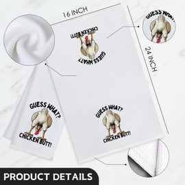 Funny Chicken Kitchen Towels, Farmhouse Chicken Dish Towel, Chicken Lover Gifts Hand Towels for Bathroom Kitchen, Chicken Mom Lady Gifts, Chicken Kitchen Decor, Farmhouse Bathroom Decor, 16x24 Inch