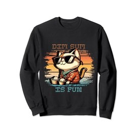 Funny retro Dim Sum Cat Yum Cha Baozi Dumplings Sweatshirt