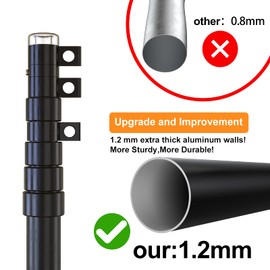 SCWN Flag Pole for Outside in Ground-20FT Telescoping Extra Thick Heavy Duty FlagPole for Yard,with 3x5 American Flag,Telescopic Adjustable Outdoor Flag Poles,for Commercial or Residential(Black)