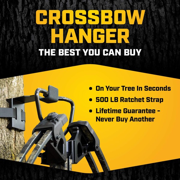 BWD Crossbow Hanger - ON Your Tree in Seconds - The ONLY Crossbow Hanger Legal to USE ON All State and Federal Lands