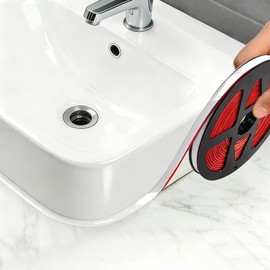 Caulk Tape Upgraded Waterproof Self Adhesive White 0.3" x 10Ft, Caulking Sealing Strip Sealant Decorative Tape for Bathroom Toilet Bathtub Shower Sink