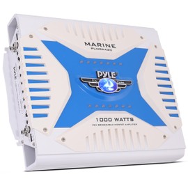 Pyle Hydra Marine Amplifier - Upgraded Elite Series 1000 Watt 4 Channel Bridgeable Amp Tri-Mode Configurable, Waterproof, MOSFET Power Supply, GAIN Level Controls and RCA Stereo Input - PLMRA420