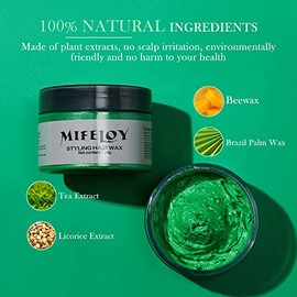 Cera Temporal Verde para El Cabello Color 4.23Oz, Tinte Crema de Peinado Natural Instantáneo, Barro Colorante Desechable para Hombres Mujeres Jóvenes, Pomadas de Peinado Lavables, Fiesta Cospl