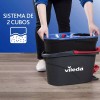 Vileda Trapeador de Microfibra Cubeta con Pedal Vileda Rinse Clean