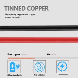 LEADTOPS 33FT 16 Gauge 16/2 2 Conductor Electrical Wire 2 Core 2x1.3mm² Cable for LED Light, Automotive, Boat Equitment