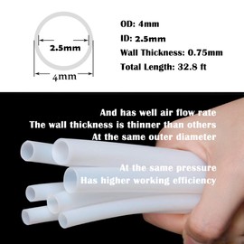 Beduan 4 mm OD Pneumatic Air Line Tubing Nylon Air Hose for Fluid Transfer or Air Brake System 32.8ft (Clear)