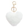 CHROME CRANE WB078 Women's Heart Brushed Fluffy Cute Key Ring