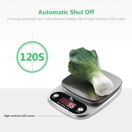 Uten Digital Kitchen Scales, White Letter Scales with Tare Function, Large LCD Display, Auto-Off, Electronic Scales for Food / Baking / Cooking (8 kg in 1 g), White