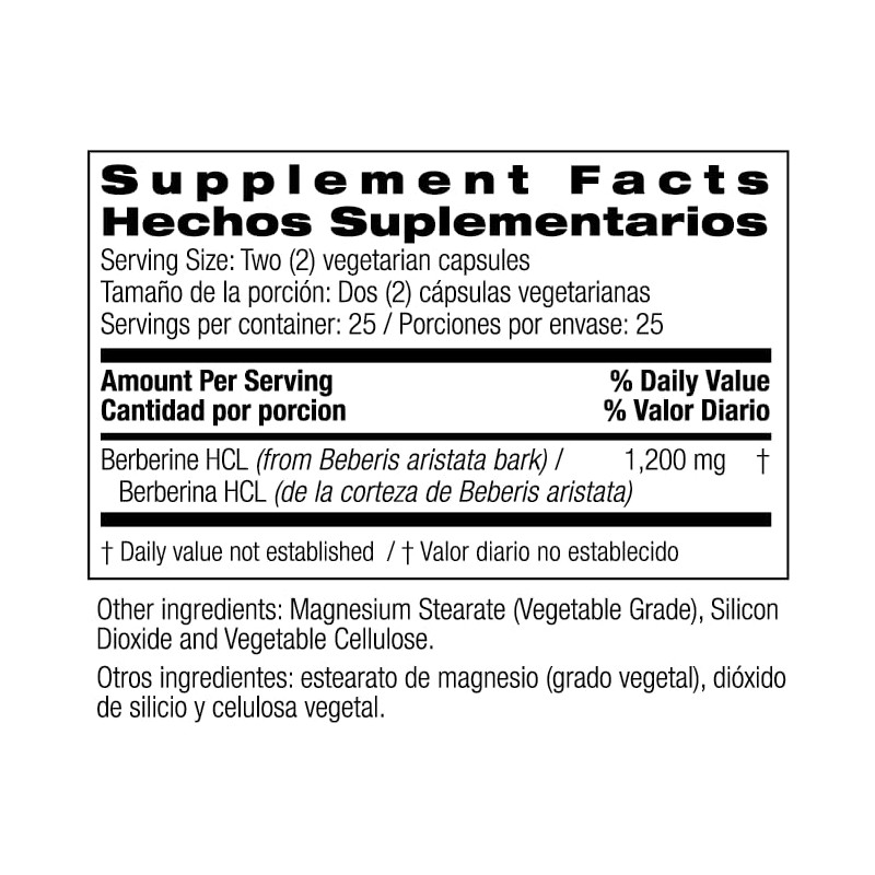 Bio Nutrition Advanced Berberine 50 Vegetarian Capsules | 1,200 Milligram