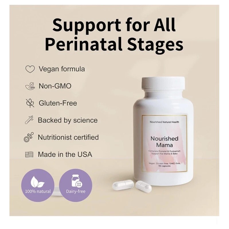 Nourished Mama Prenatal Multivitamin Pregnancy Breastfeeding Support 90 Caps
