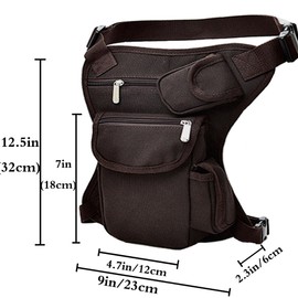 FiveloveTwo Small Multi-Purpose Drop Waist Leg Bag Military Utility Tactical Hip Molle Pack Sport Camping Hiking Motorcycle Racing Thigh Pouch, Coffee, 4,
