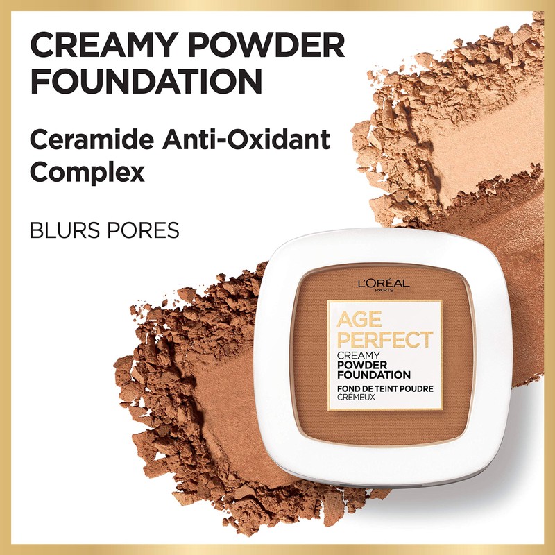 L’Oréal Paris Age Perfect Creamy Powder Foundation Compact, 360 Sienna,